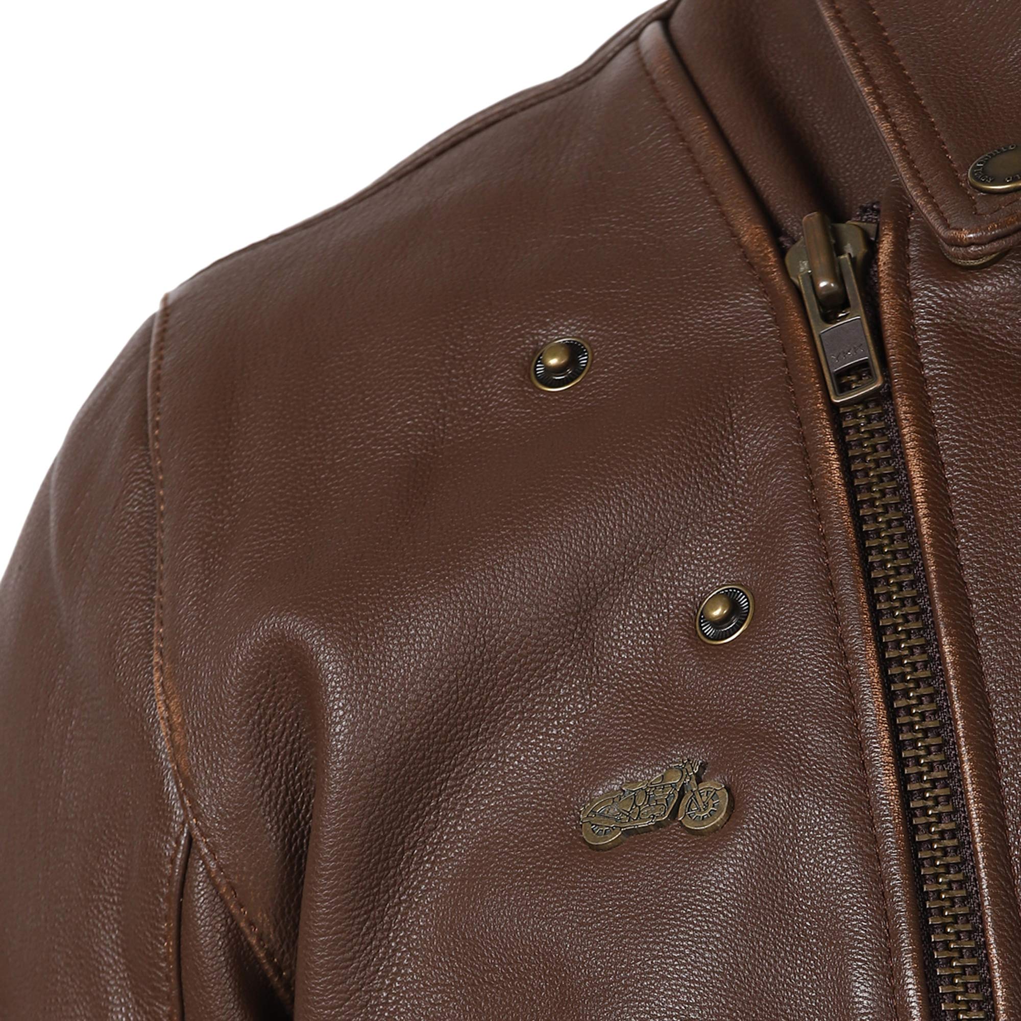 Royal Enfield Vintage Rider Leather Jacket Dark Tan M